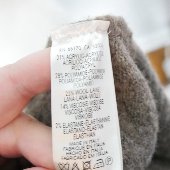 Anthropologie Moth Oatmeal Brown Grey Wool Knit Open Cardigan with Tie Medium - Picture 3 of 11